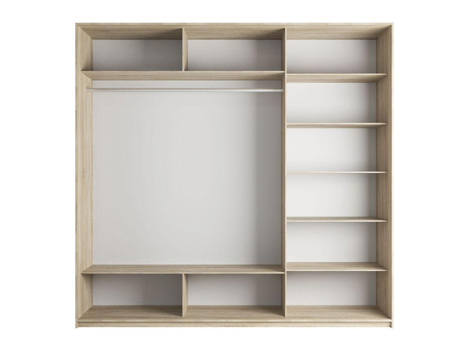 Шкафы-купе 3-х дверные, Шкаф-купе Прайм 3-х дверный ДСП/Стекло белое/Доводчики 180х57х230