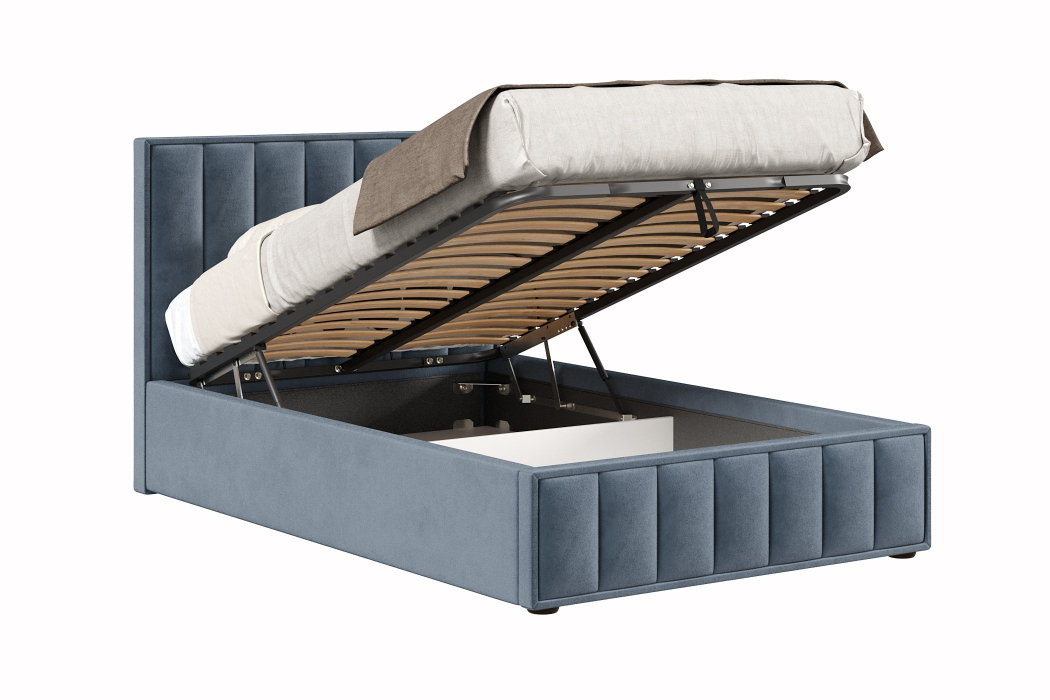 Мягкая кровать, Кровать Анкона 1200 с подъёмным механизмом, велюр