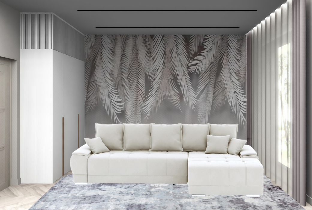 Гостиная, Диван-кровать угловой Нордвикс ПБ, велюр