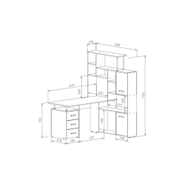 Стол письменный  КС15 правый