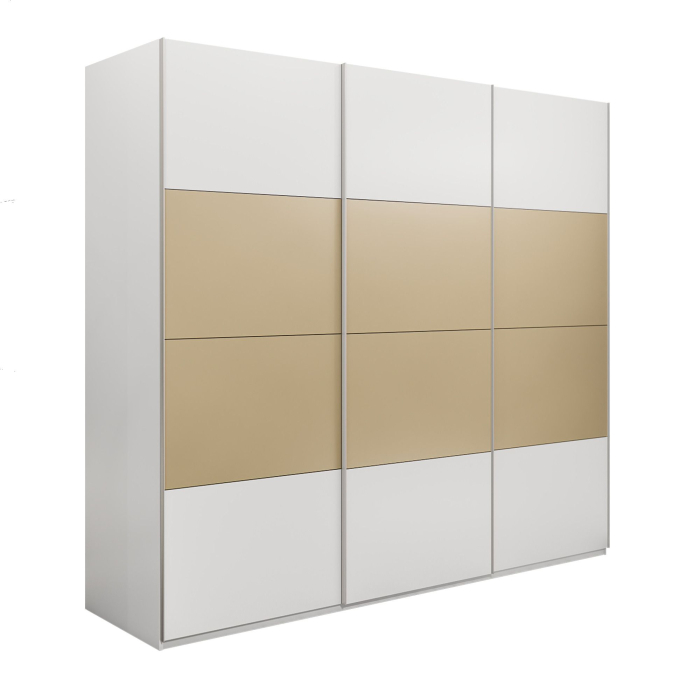 Шкафы-купе 3-х дверные, Шкаф-купе Эста 3-х дверный ДСП/Стекла фисташка/Доводчик 240х66х240