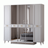 Шкафы распашные, Шкаф в спальню 5-ти дверный Валенсия (золото)