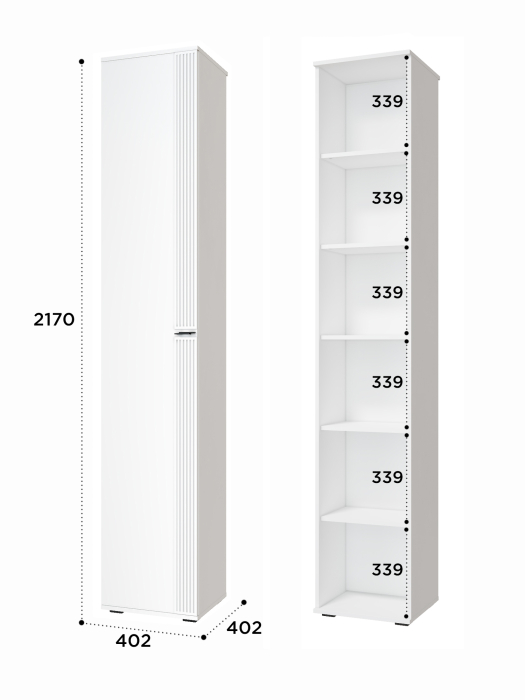 Шкафы одностворчатые, Шкаф-пенал Эмилия ЭЛ-12К глухой