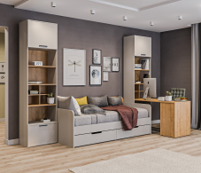 Для девочек, Милан Детская комплект со столом и кроватью 900