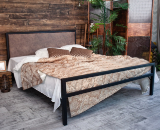 Кровать в стиле лофт Лоренцо 1.6 (Черный)