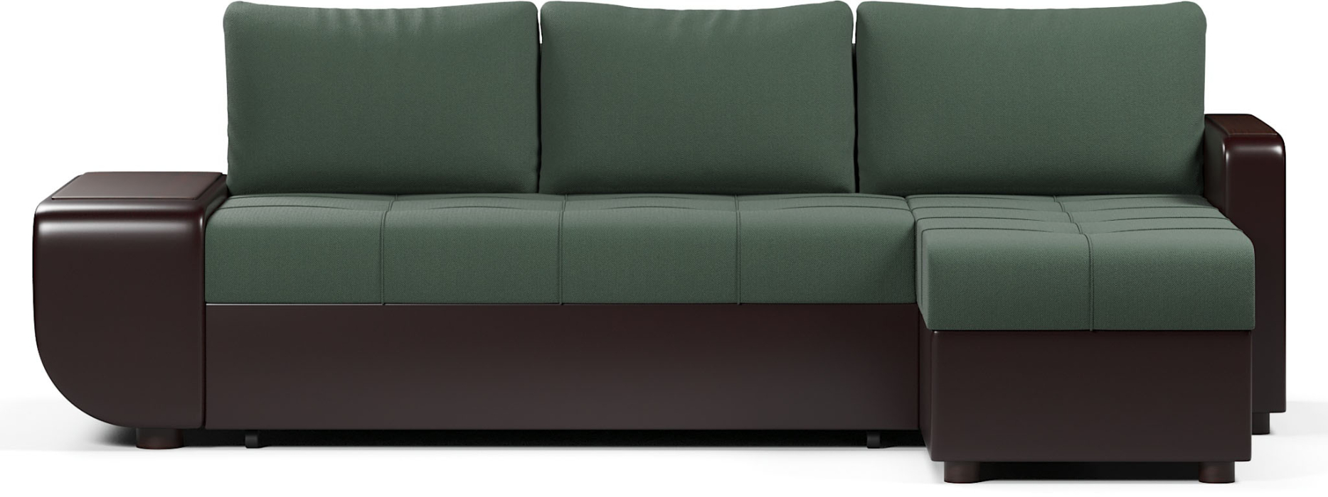 Диваны угловые в гостиную, Диван-кровать угловой Атланта со столиком еврокнижка,велюр+экокожа