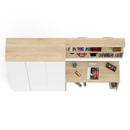 Место для учёбы ребёнка Мори из письменного стола 1200, полки для книг и шкафа для одежды