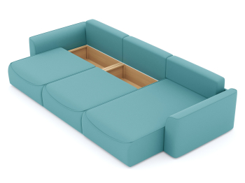 Диван-кровать угловой Рафаэль 3 секции еврокнижка НПБ, велюр