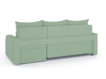 Диван-кровать угловой Мини Люкс трехсекционная еврокнижка, велюр