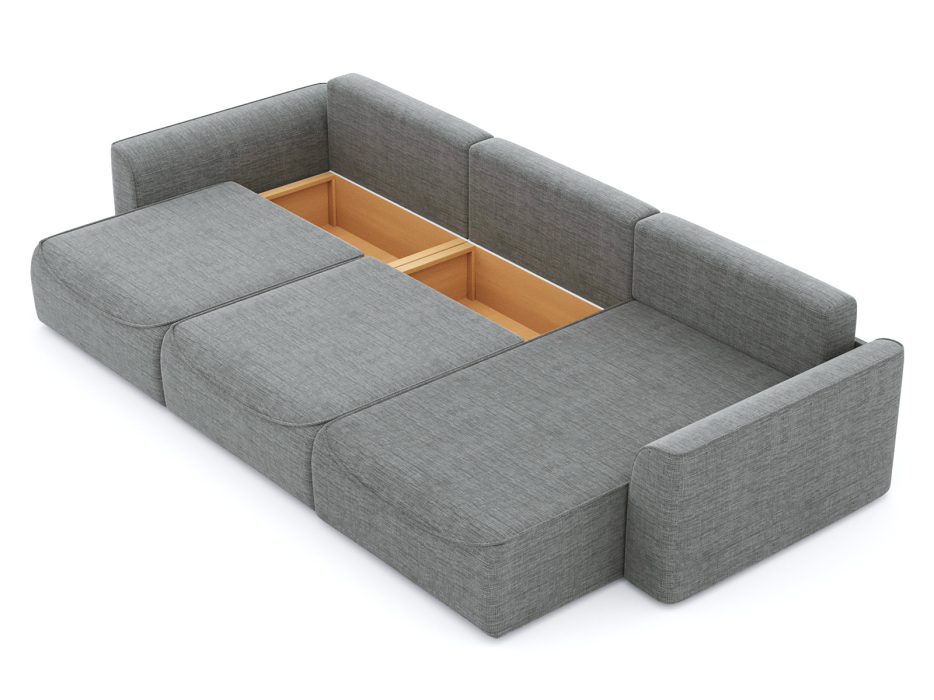 Диваны угловые в гостиную, Диван-кровать угловой Рафаэль 3 секции еврокнижка НПБ, рогожка Люкс