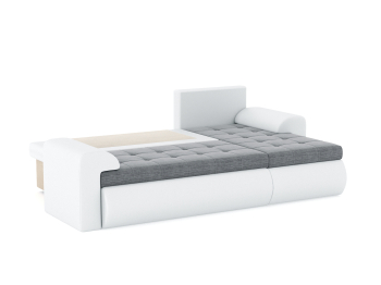 Диван-кровать угловой Кормак с подлокотниками, рогожка +кож. зам.