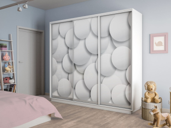 Шкаф-купе Экспресс 3-х дверный Фотопечать Шары Стекла 240х45х240