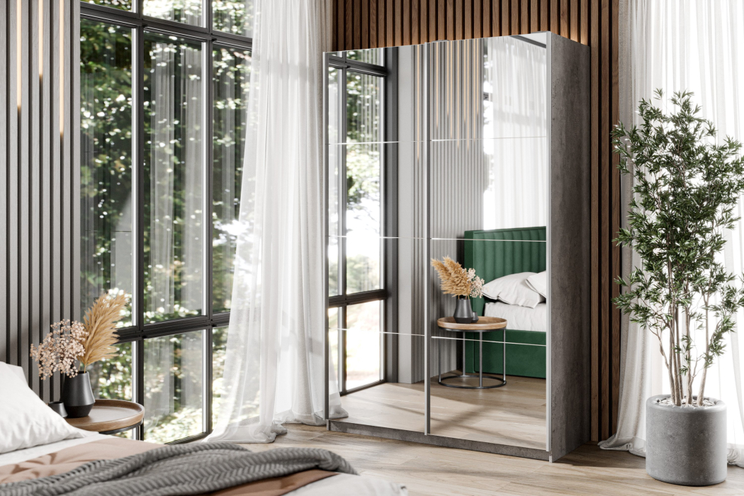 Шкафы-купе 2-х дверные, Шкаф-купе Smart 1422 2х дверный (фасады зеркало) профиль серебро