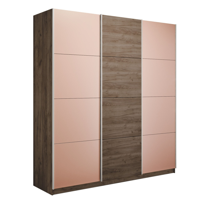 Шкафы-купе 3-х дверные, Шкаф-купе Эста 3-х дверный ДСП/Стекла пудра/Доводчик 270х66х240