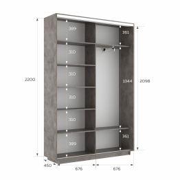 Шкаф-купе Экспресс 2-х дверный Фотопечать Ленты Стекла 140х45х220