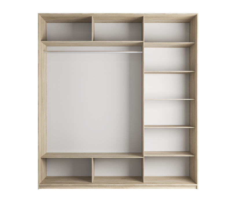 Шкафы-купе, Шкаф-купе Экспресс Медиум (1 зеркало) трио 2200 x 2400 x 600