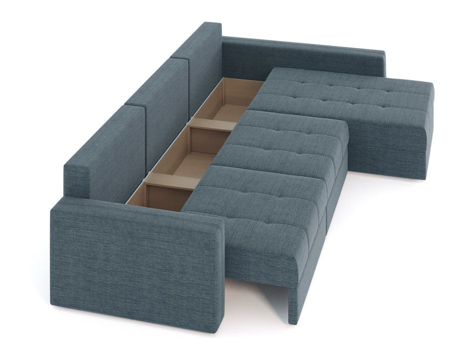 Диваны угловые в гостиную, Диван-кровать угловой Брест 3 секции еврокнижка, рогожка