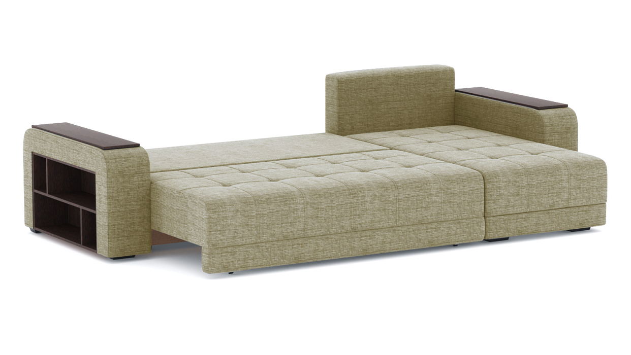 Диваны угловые в гостиную, Диван-кровать угловой Дубай еврокнижка, рогожка