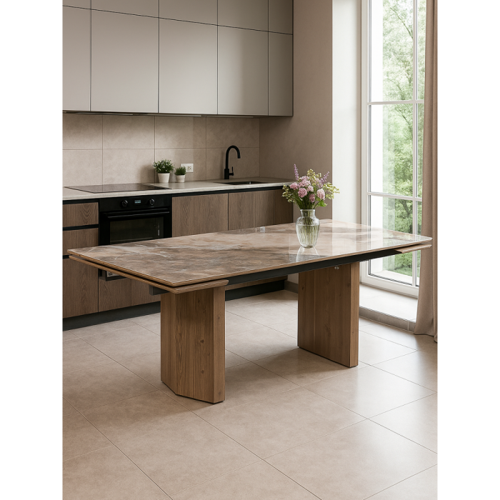 Обеденные столы, Стеклянный стол Монерон 200(260)х100х77