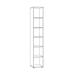 Шкаф-витрина Остин 16.394.03, серый графит, дуб золотой крафт