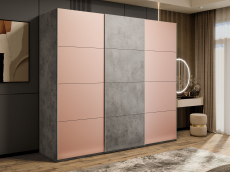 Шкафы-купе 3-х дверные, Шкаф-купе Эста 3-х дверный ДСП/Стекла пудра/Доводчик 300х66х240