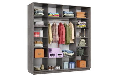 Шкаф-купе Премьер 34 (01ЗГ;01ЗГ;01ЗГ) фасады зеркало графит/трёхдверный/Профиль чёрный муар