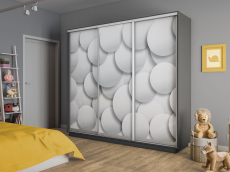 Шкафы-купе 3-х дверные, Шкаф-купе Экспресс 3-х дверный Фотопечать Шары Стекла 180х45х220
