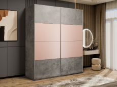 Шкафы-купе 2-х дверные, Шкаф-купе Эста 2-х дверный ДСП/Стекла пудра/Доводчик 160х66х240