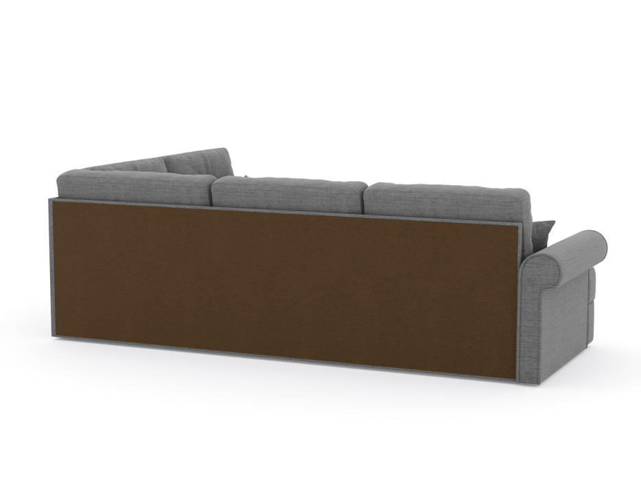 Диваны угловые в гостиную, Диван-кровать угловой Мирта дельфин, рогожка Люкс