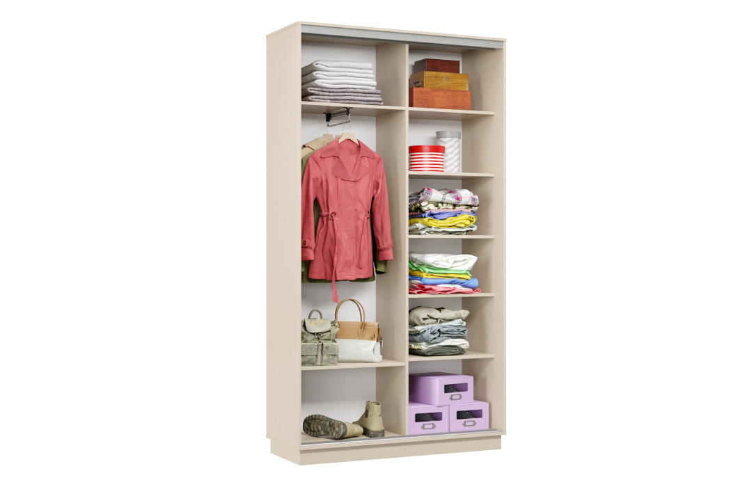 Шкафы-купе 2-х дверные, Шкаф-купе Премьер Лайт 01 Мини Ф-1356 двухдверный