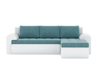 Диван-кровать угловой Кормак с подлокотниками, рогожка +кож. зам.