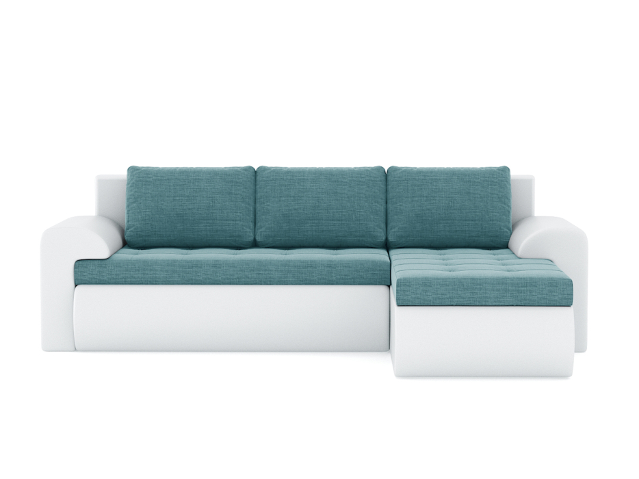 Диваны угловые в гостиную, Диван-кровать угловой Кормак с подлокотниками, рогожка +кож. зам.