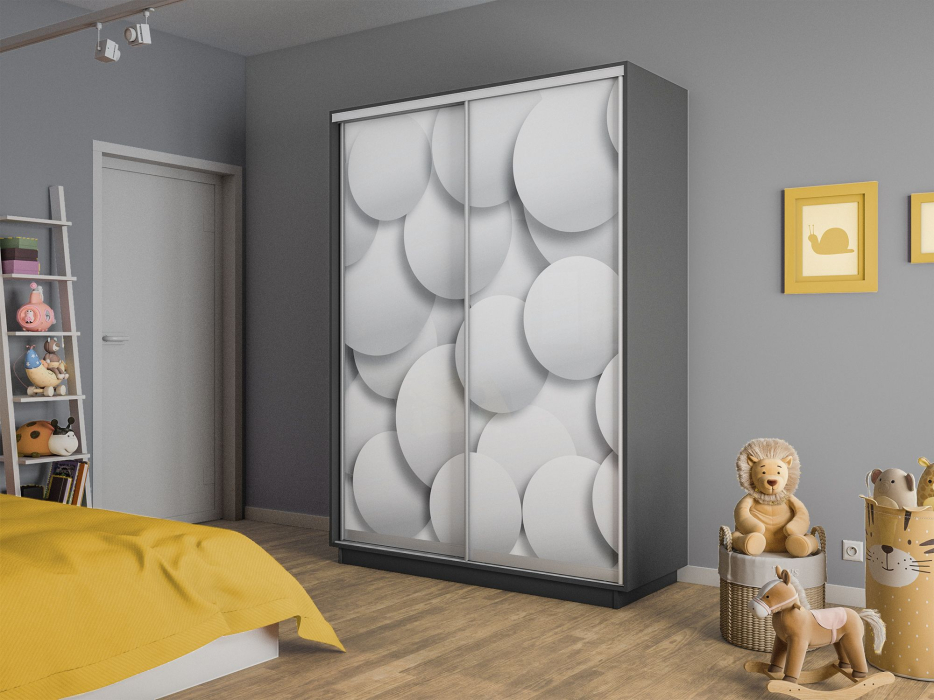 Шкафы-купе 2-х дверные, Шкаф-купе Экспресс 2-х дверный Фотопечать Шары Стекла 160х45х240