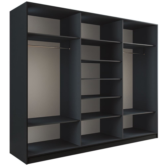 Шкафы-купе 3-х дверные, Шкаф-купе Эста ДСП+Зеркало+ДСП 240х66х240