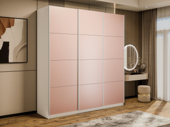 Шкаф-купе Прайм Широкий 3-х дверный Стекла пудра/Доводчики 240х57х230