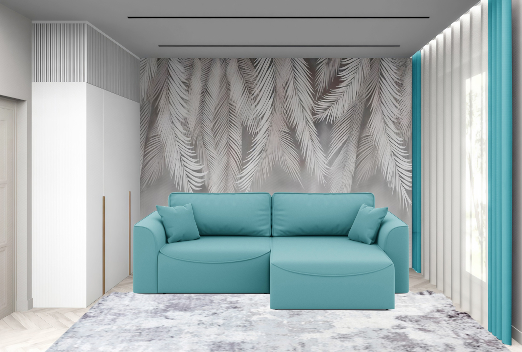 Мягкая мебель, Диван-кровать угловой Рафаэль еврокнижка НПБ, велюр