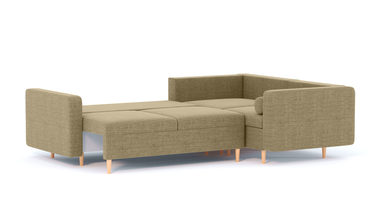 Диваны угловые в гостиную, Диван-кровать угловой еврокнижка-пантограф Белфаст модульный, рогожка