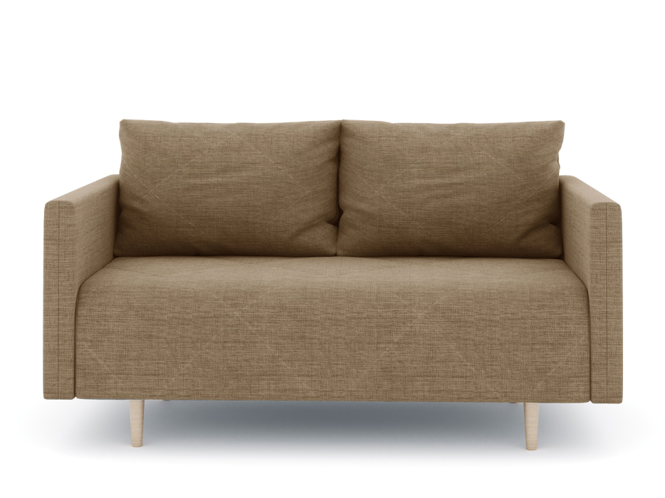 Диваны прямые кухонные, Диван прямой нераскладной Милли мини 2-х  местный с подлокотниками, рогожка Люкс