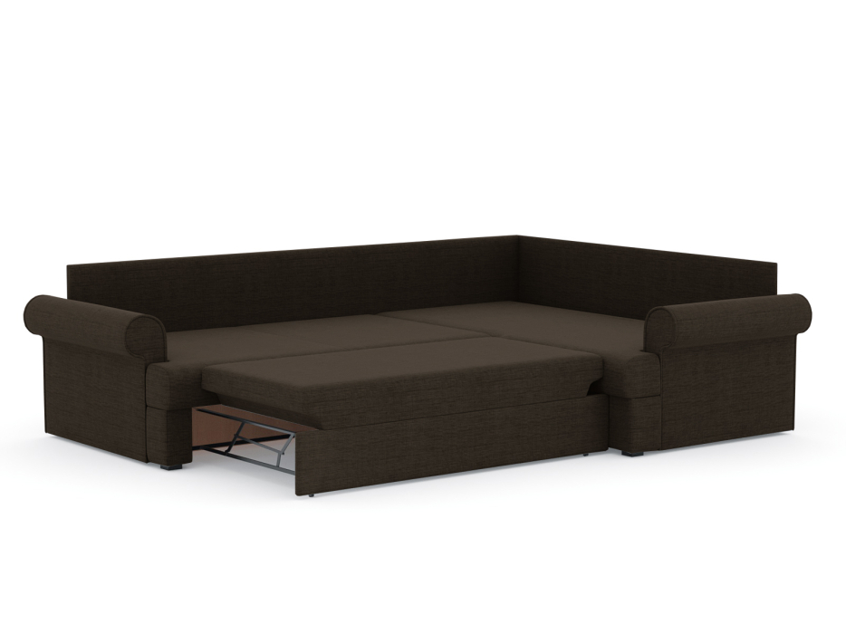 Диваны угловые в гостиную, Диван-кровать угловой Мирта дельфин, рогожка Люкс