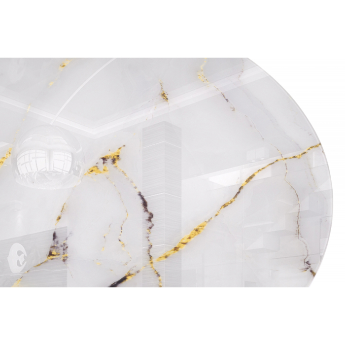 Обеденные столы, Стол стеклянный Норфолк 100х78(золотые ноги)