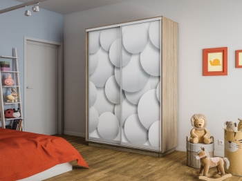 Шкаф-купе Экспресс 2-х дверный Фотопечать Шары Стекла 140х60х240