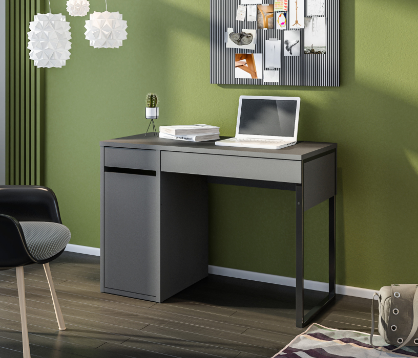 Прямые компьютерные столы, Стол Мика СБ-3309 Диамант серый