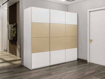 Шкаф-купе Эста 3-х дверный ДСП/Стекла фисташка/Доводчик 270х66х240