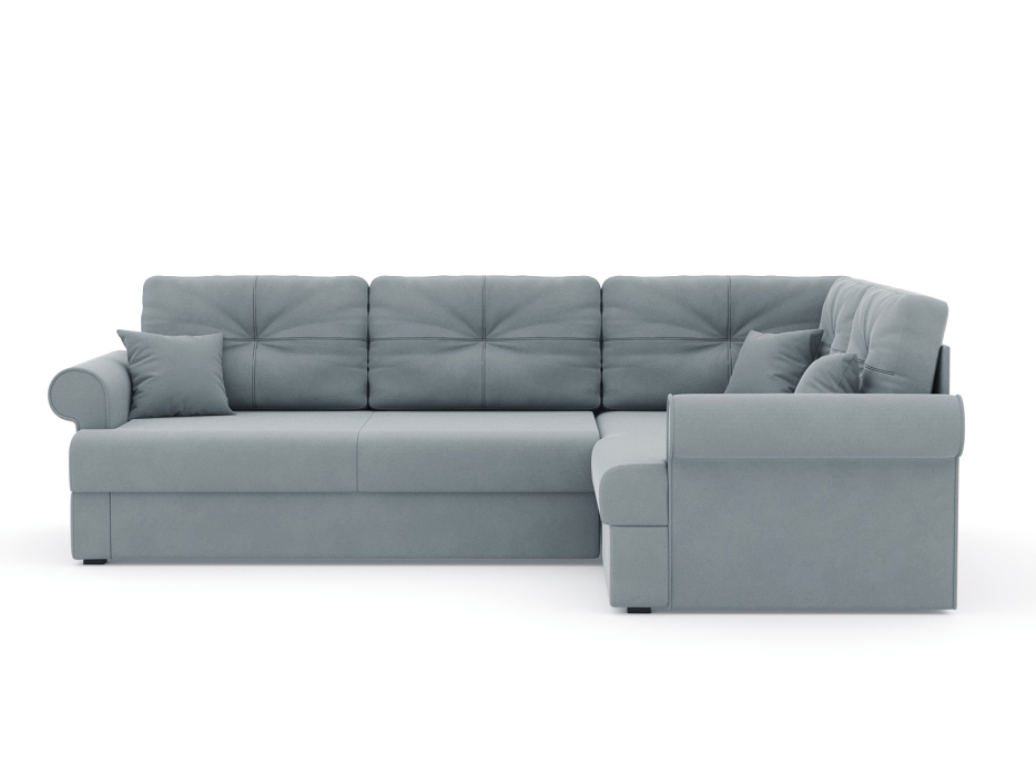 Диваны угловые в гостиную, Диван-кровать угловой Мирта дельфин, велюр