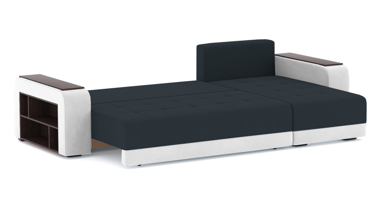 Диваны угловые в гостиную, Диван-кровать угловой Дубай еврокнижка, велюр +кож.зам