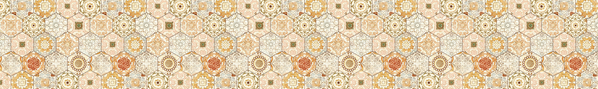 Стеновые панели из АБС-пластика, Кухонный фартук Соты Восток 2000x600x1.5 мм глянец