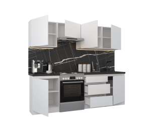 Кухонный гарнитур Леон прямой 240 см, белый