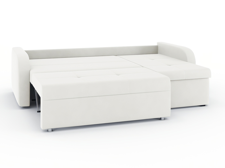 Диваны угловые в гостиную, Диван-кровать угловой Мини Люкс трехсекционная еврокнижка, велюр