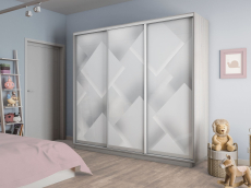 Шкафы-купе 3-х дверные, Шкаф-купе Экспресс 3-х дверный Фотопечать Квадрат Стекла 240х45х240