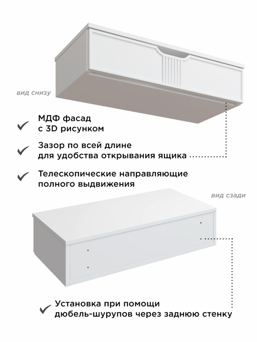 Прикроватные тумбы, Тумба подвесная Эмилия ЭЛ-22